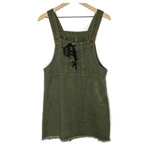 *WORN ONCE* Hayden Denim Lace Up Overall Dress